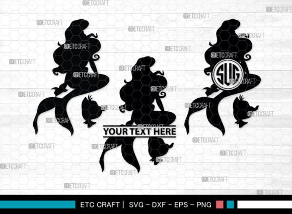 Download Little Mermaid Monogram, Sea Animal SVG - Sea animal svg Collection