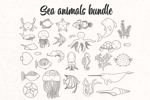 Download Sea Animals Bundle Svg, Sea Animal Svg - Sea animal svg Collection