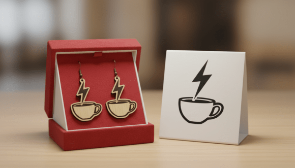 Download Coffee Lightning Earring Laser Cut File - Laser cut file Collection