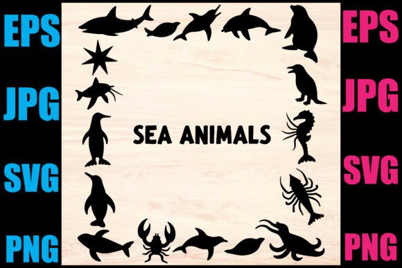 Download Sea Animals Silhouette Vector Set - Sea Collection