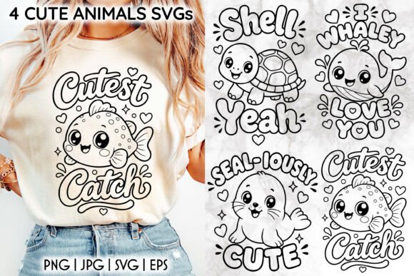 Download Cute Sea Animal SVG, Turtle PNG, Whale - Sea animal svg Collection