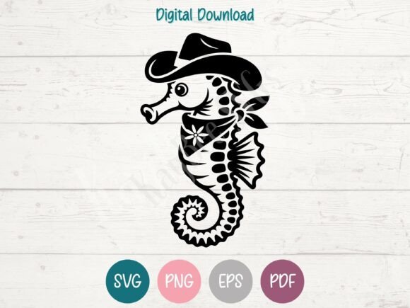 Download Cowboy Seahorse SVG PNG EPS PDF Design - Sea Collection