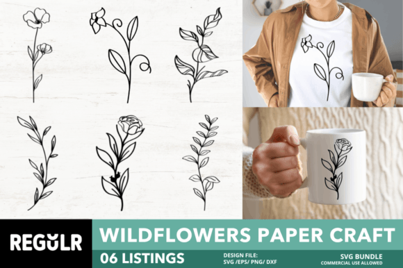 Download Wild Flowers Paper Craft SVG Bundle - Wild flowers Collection
