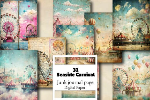 Download Seaside Carnival Junk Journal Page - Sea Collection