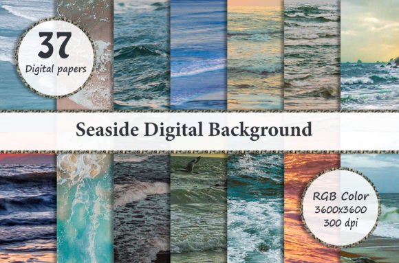 Download Seaside Digital Background Paper Pack - Sea Collection
