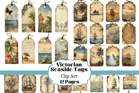 Download Victorian Seaside Beach Tags Clipart - Sea Collection