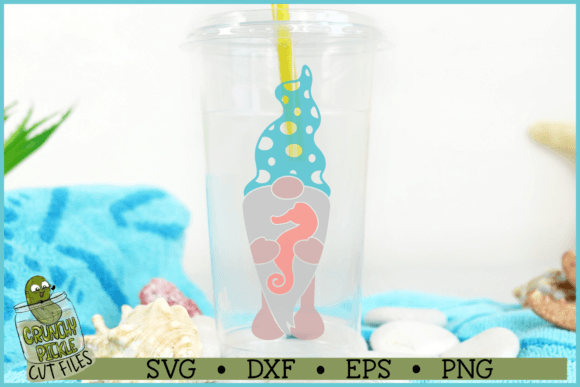 Download Beach Gnome with Seahorse SVG File - Sea Collection