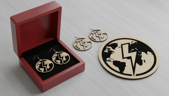 Download Lightning Globe Earring Laser Cut File | - Laser cut file Collection