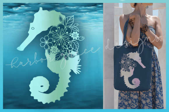 Download Seahorse SVG | Seahorse Floral Mandala - Sea Collection