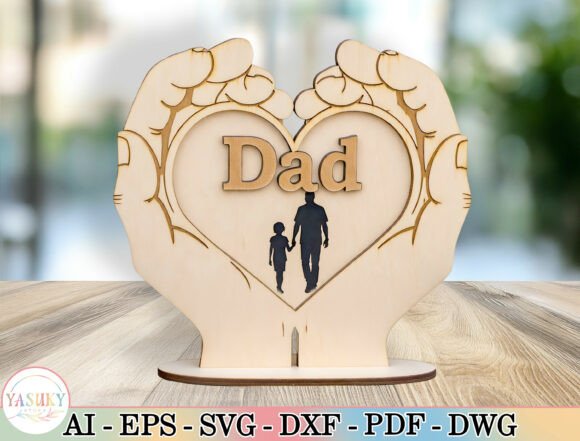 Download Dad Heart Hands Sign Laser Cut File SVG - Laser cut file Collection