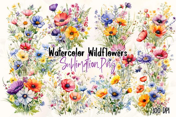 Download Wild Flowers Watercolor Clipart - Wild flowers Collection
