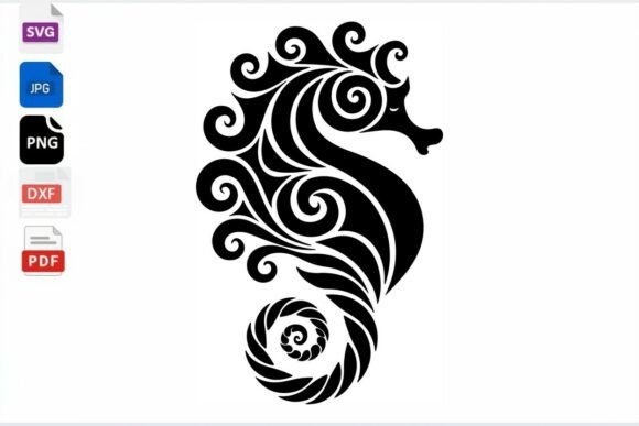 Download Tribal Seahorse SVG Cut File - Sea Collection