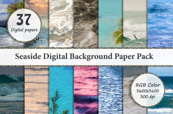 Download Seaside Digital Background Paper Pack - Sea Collection