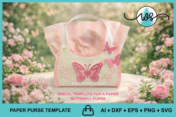 Download Butterfly Paper Purse SVG 3D Gift Bag - Paper purse svg Collection