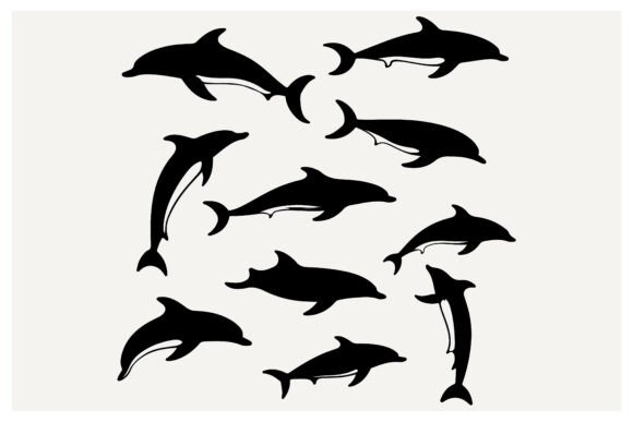 Download Dolphins,Ocean Sea Animal Silhouettes - Sea Collection