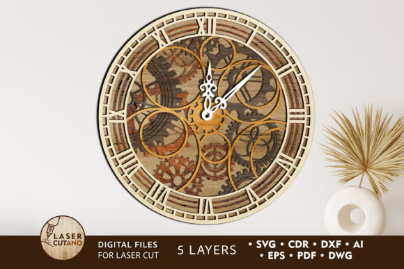 Download Clock Multilayer Laser Cut Files - Laser cut file Collection