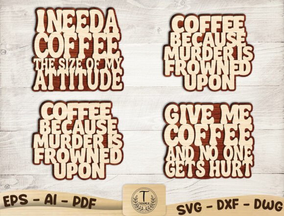 Download Funny Coffee Laser Cut File SVG Bundle - Laser cut file Collection