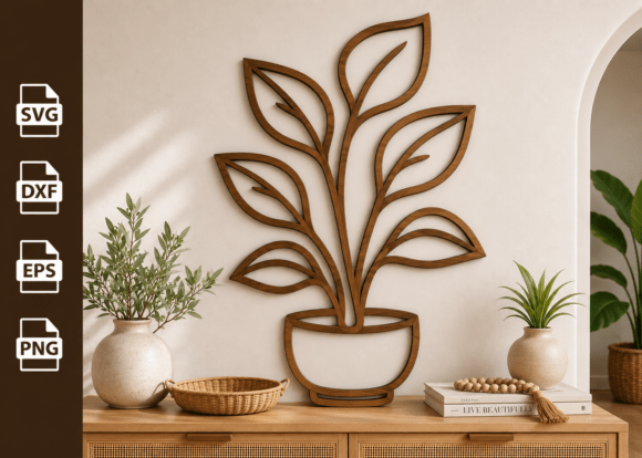 Download Potted Plant Tree Laser Cut Files Svg - Laser cut file Collection